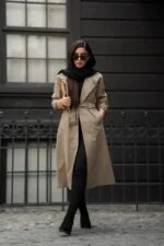 بارانی بلند مچ کش ژیله دکمه - تصویر 5