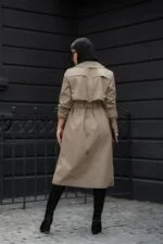 بارانی بلند مچ کش ژیله دکمه - تصویر 2