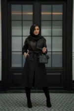 بارانی بلند مچ کش ژیله دکمه - تصویر 4