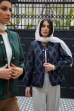 کت ژاکارد لوزی نوار دوزی