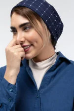 شومیز سیلک آبی کاربنی - تصویر 2