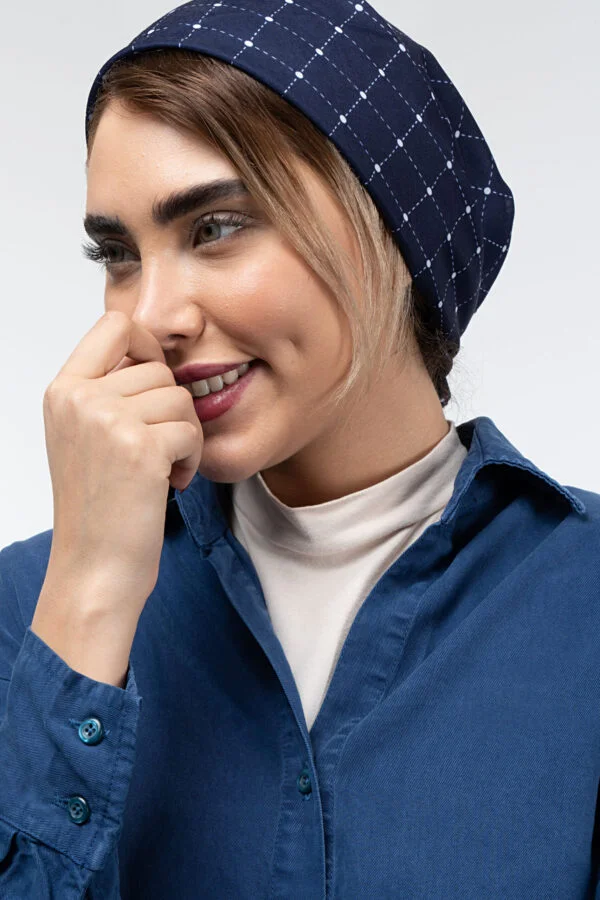 شومیز سیلک آبی کاربنی - تصویر 2