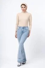 شلوار دمپا بوت کات جین دخترانه - تصویر 2